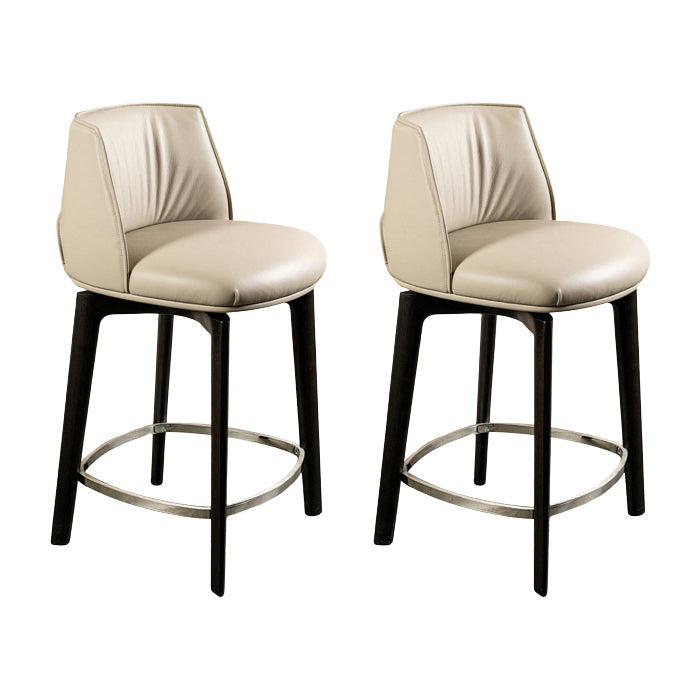 Scandinavian Solid Wood Bar Stools Indoor Stool with Footrest Beige 2 Piece Set Clearhalo 'Bar Furniture' 'Bar Stools' 'bar_stools' 'furn' 'furn_bar_stools' 'Furniture' 'Kitchen & Dining Furniture' 7238013