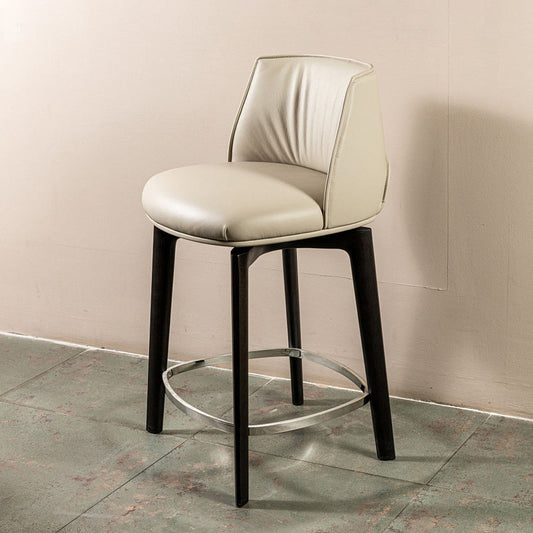 Scandinavian Solid Wood Bar Stools Indoor Stool with Footrest Clearhalo 'Bar Furniture' 'Bar Stools' 'bar_stools' 'furn' 'furn_bar_stools' 'Furniture' 'Kitchen & Dining Furniture' 7238014