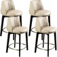 Scandinavian Solid Wood Bar Stools Indoor Stool with Footrest Beige 4 Piece Set Clearhalo 'Bar Furniture' 'Bar Stools' 'bar_stools' 'furn' 'furn_bar_stools' 'Furniture' 'Kitchen & Dining Furniture' 7238015