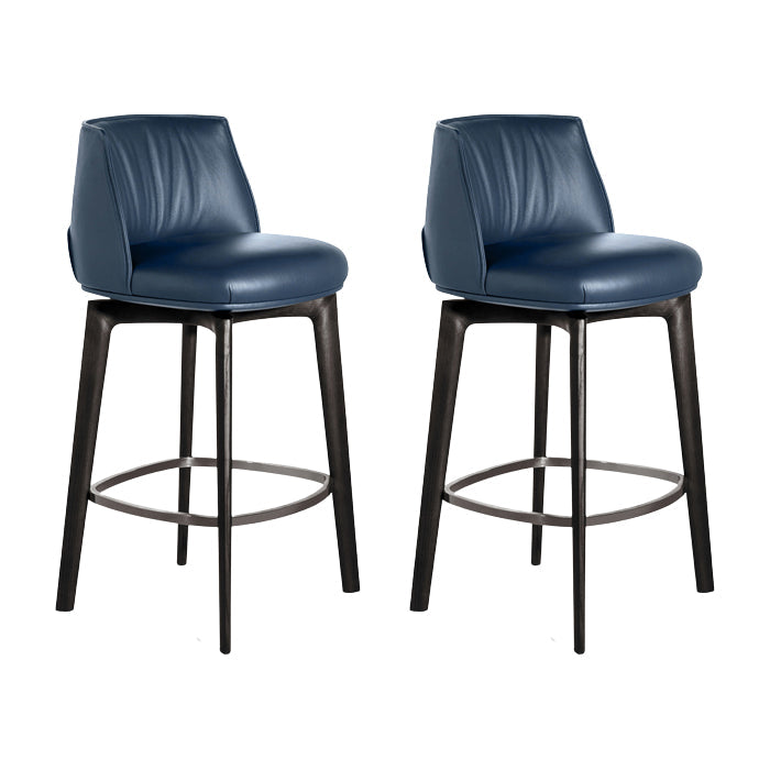 Scandinavian Solid Wood Bar Stools Indoor Stool with Footrest Blue 2 Piece Set Clearhalo 'Bar Furniture' 'Bar Stools' 'bar_stools' 'furn' 'furn_bar_stools' 'Furniture' 'Kitchen & Dining Furniture' 7238022