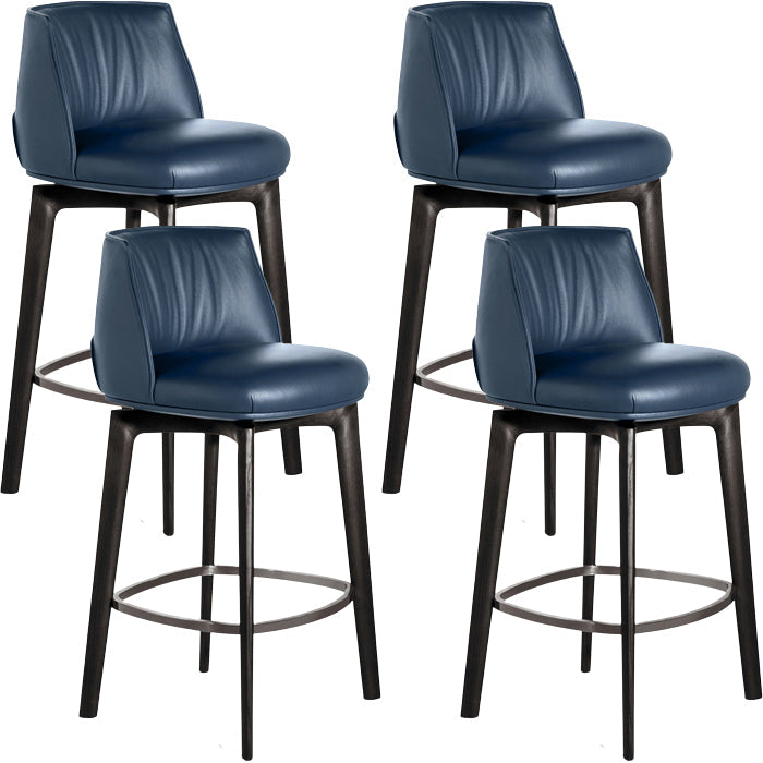 Scandinavian Solid Wood Bar Stools Indoor Stool with Footrest Blue 4 Piece Set Clearhalo 'Bar Furniture' 'Bar Stools' 'bar_stools' 'furn' 'furn_bar_stools' 'Furniture' 'Kitchen & Dining Furniture' 7238023