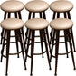 Round Faux Leather Dining Stool Backless Bar Stool with Metal Base Black 6 Piece Set Clearhalo 'Bar Furniture' 'Bar Stools' 'bar_stools' 'furn' 'furn_bar_stools' 'Furniture' 'Kitchen & Dining Furniture' 7238081