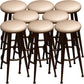 Round Faux Leather Dining Stool Backless Bar Stool with Metal Base Black 8 Piece Set Clearhalo 'Bar Furniture' 'Bar Stools' 'bar_stools' 'furn' 'furn_bar_stools' 'Furniture' 'Kitchen & Dining Furniture' 7238082