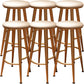 Round Faux Leather Dining Stool Backless Bar Stool with Metal Base Gold 6 Piece Set Clearhalo 'Bar Furniture' 'Bar Stools' 'bar_stools' 'furn' 'furn_bar_stools' 'Furniture' 'Kitchen & Dining Furniture' 7238088
