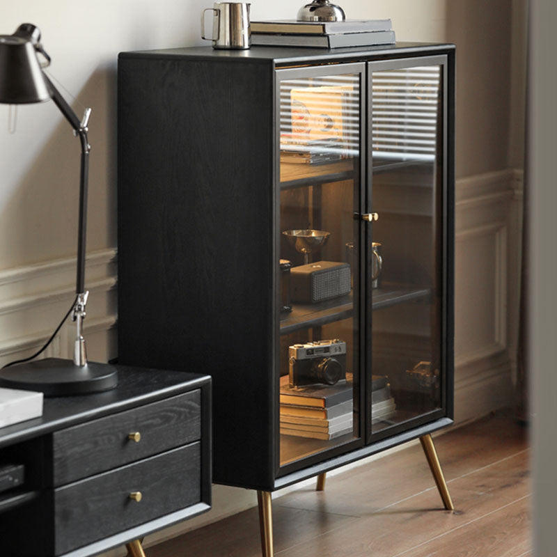 Modernism Wood Sideboard Table Glass Server Shelves Included for Living Room Clearhalo 'buffet_sideboard' 'Buffets & Sideboards' 'furn' 'furn_buffet_sideboard' 'Furniture' 'Kitchen & Dining Furniture' 7238127