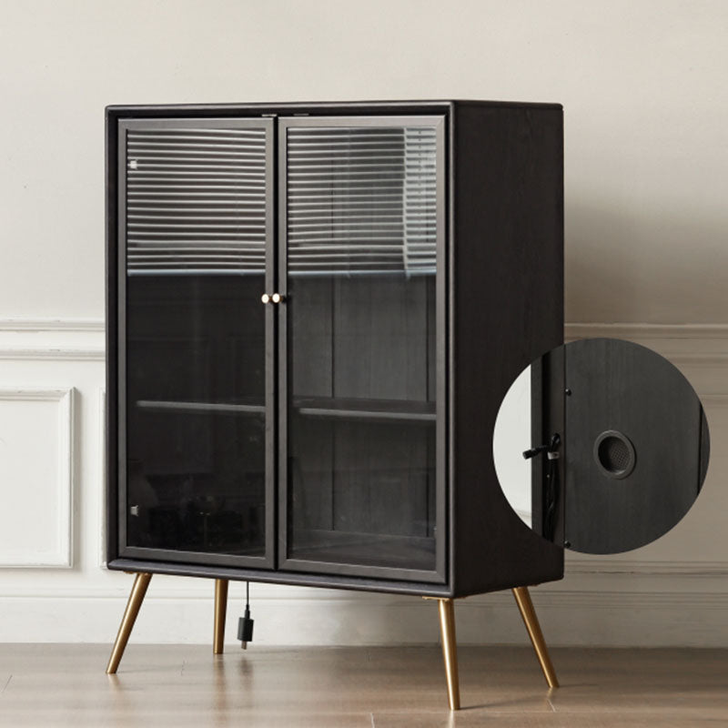 Modernism Wood Sideboard Table Glass Server Shelves Included for Living Room Clearhalo 'buffet_sideboard' 'Buffets & Sideboards' 'furn' 'furn_buffet_sideboard' 'Furniture' 'Kitchen & Dining Furniture' 7238129