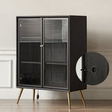 Modernism Wood Sideboard Table Glass Server Shelves Included for Living Room Clearhalo 'buffet_sideboard' 'Buffets & Sideboards' 'furn' 'furn_buffet_sideboard' 'Furniture' 'Kitchen & Dining Furniture' 7238129