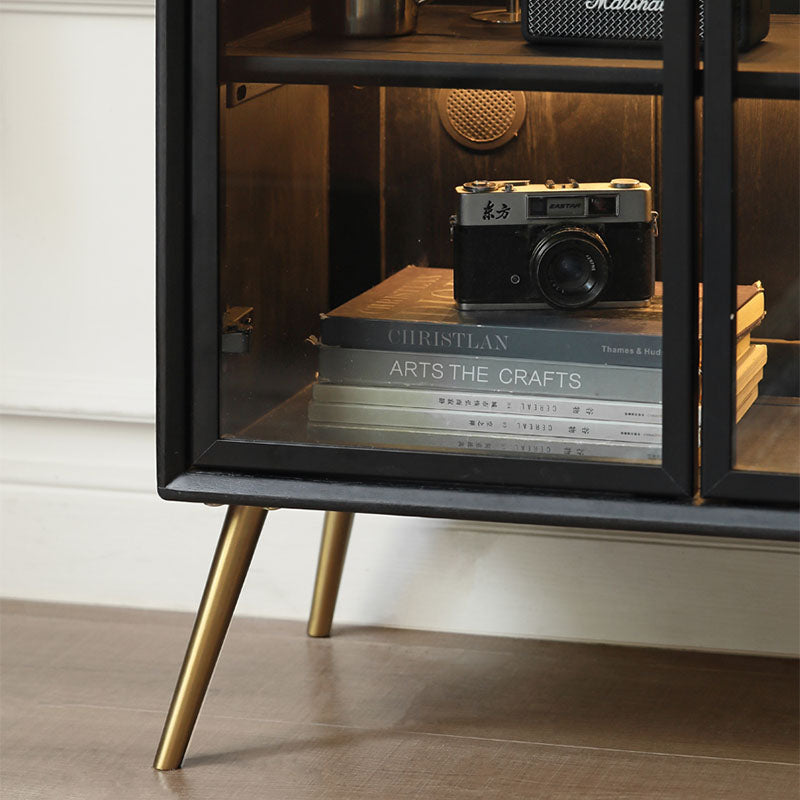 Modernism Wood Sideboard Table Glass Server Shelves Included for Living Room Clearhalo 'buffet_sideboard' 'Buffets & Sideboards' 'furn' 'furn_buffet_sideboard' 'Furniture' 'Kitchen & Dining Furniture' 7238134