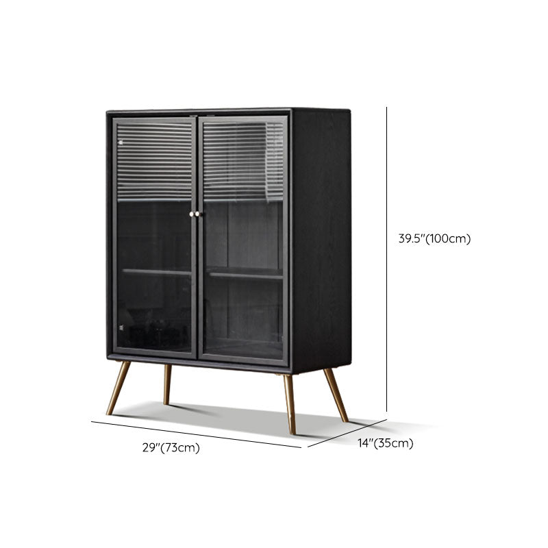 Modernism Wood Sideboard Table Glass Server Shelves Included for Living Room Clearhalo 'buffet_sideboard' 'Buffets & Sideboards' 'furn' 'furn_buffet_sideboard' 'Furniture' 'Kitchen & Dining Furniture' 7238136