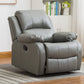 Traditional Swivel Rocker Standard Recliner 35.4" Wide Solid Color Recliner Chair Grey Faux Leather Clearhalo 'Chairs & Seating' 'furn' 'furn_recliners' 'Furniture' 'Living Room Furniture' 'Recliners' 7238279