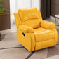 Traditional Swivel Rocker Standard Recliner 35.4" Wide Solid Color Recliner Chair Yellow Faux Leather Clearhalo 'Chairs & Seating' 'furn' 'furn_recliners' 'Furniture' 'Living Room Furniture' 'Recliners' 7238280
