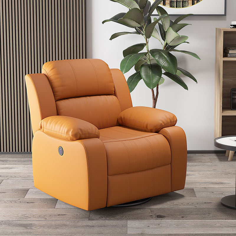 Traditional Swivel Rocker Standard Recliner 35.4" Wide Solid Color Recliner Chair Clearhalo 'Chairs & Seating' 'furn' 'furn_recliners' 'Furniture' 'Living Room Furniture' 'Recliners' 7238281