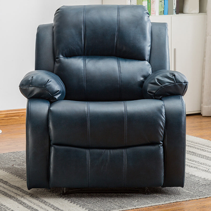 Traditional Swivel Rocker Standard Recliner 35.4" Wide Solid Color Recliner Chair Aqua Faux Leather Clearhalo 'Chairs & Seating' 'furn' 'furn_recliners' 'Furniture' 'Living Room Furniture' 'Recliners' 7238284