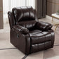 Traditional Swivel Rocker Standard Recliner 35.4" Wide Solid Color Recliner Chair Dark Brown Faux Leather Clearhalo 'Chairs & Seating' 'furn' 'furn_recliners' 'Furniture' 'Living Room Furniture' 'Recliners' 7238287
