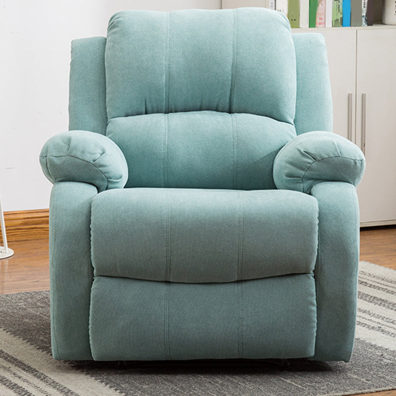 Traditional Swivel Rocker Standard Recliner 35.4" Wide Solid Color Recliner Chair Sky Blue Flannel Clearhalo 'Chairs & Seating' 'furn' 'furn_recliners' 'Furniture' 'Living Room Furniture' 'Recliners' 7238305