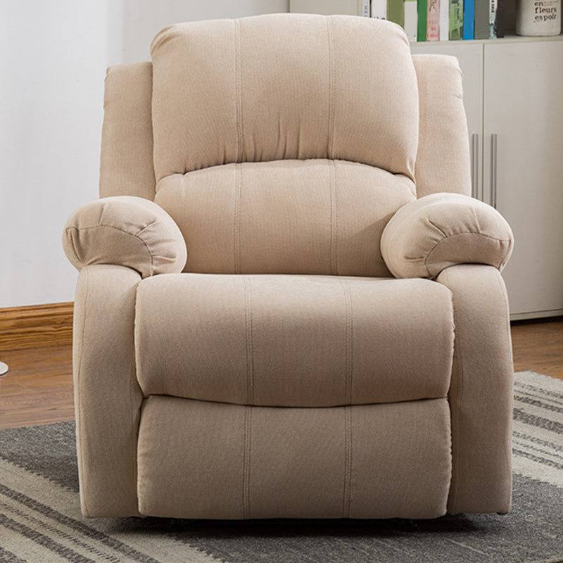 Traditional Swivel Rocker Standard Recliner 35.4" Wide Solid Color Recliner Chair Off-White Flannel Clearhalo 'Chairs & Seating' 'furn' 'furn_recliners' 'Furniture' 'Living Room Furniture' 'Recliners' 7238306