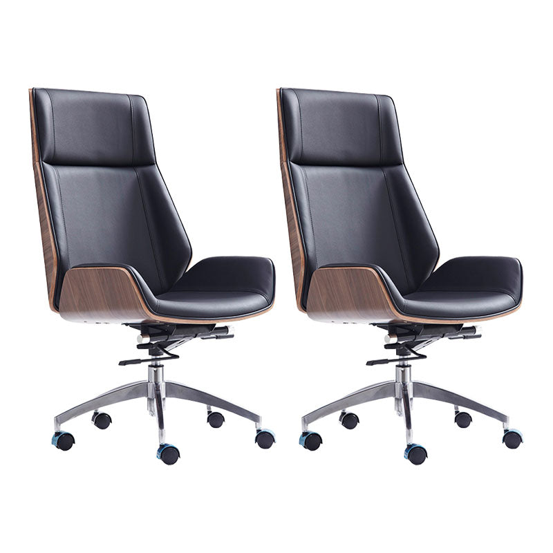 Modern Swivel Office Chair Executive High Back Managers Chair Black 2 Piece Set Clearhalo 'furn' 'furn_office_chair' 'Furniture' 'Office Chairs' 'Office Furniture' 'office_chair' 7238725