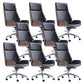 Modern Swivel Office Chair Executive High Back Managers Chair Black 8 Piece Set Clearhalo 'furn' 'furn_office_chair' 'Furniture' 'Office Chairs' 'Office Furniture' 'office_chair' 7238731