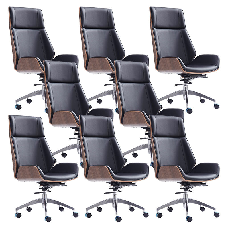 Modern Swivel Office Chair Executive High Back Managers Chair Black 8 Piece Set Clearhalo 'furn' 'furn_office_chair' 'Furniture' 'Office Chairs' 'Office Furniture' 'office_chair' 7238731