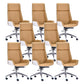 Modern Swivel Office Chair Executive High Back Managers Chair Khaki 8 Piece Set Clearhalo 'furn' 'furn_office_chair' 'Furniture' 'Office Chairs' 'Office Furniture' 'office_chair' 7238742