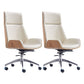 Modern Swivel Office Chair Executive High Back Managers Chair Off-White 2 Piece Set Clearhalo 'furn' 'furn_office_chair' 'Furniture' 'Office Chairs' 'Office Furniture' 'office_chair' 7238744
