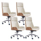 Modern Swivel Office Chair Executive High Back Managers Chair Off-White 4 Piece Set Clearhalo 'furn' 'furn_office_chair' 'Furniture' 'Office Chairs' 'Office Furniture' 'office_chair' 7238745