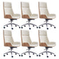 Modern Swivel Office Chair Executive High Back Managers Chair Off-White 6 Piece Set Clearhalo 'furn' 'furn_office_chair' 'Furniture' 'Office Chairs' 'Office Furniture' 'office_chair' 7238746