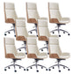 Modern Swivel Office Chair Executive High Back Managers Chair Off-White 8 Piece Set Clearhalo 'furn' 'furn_office_chair' 'Furniture' 'Office Chairs' 'Office Furniture' 'office_chair' 7238747