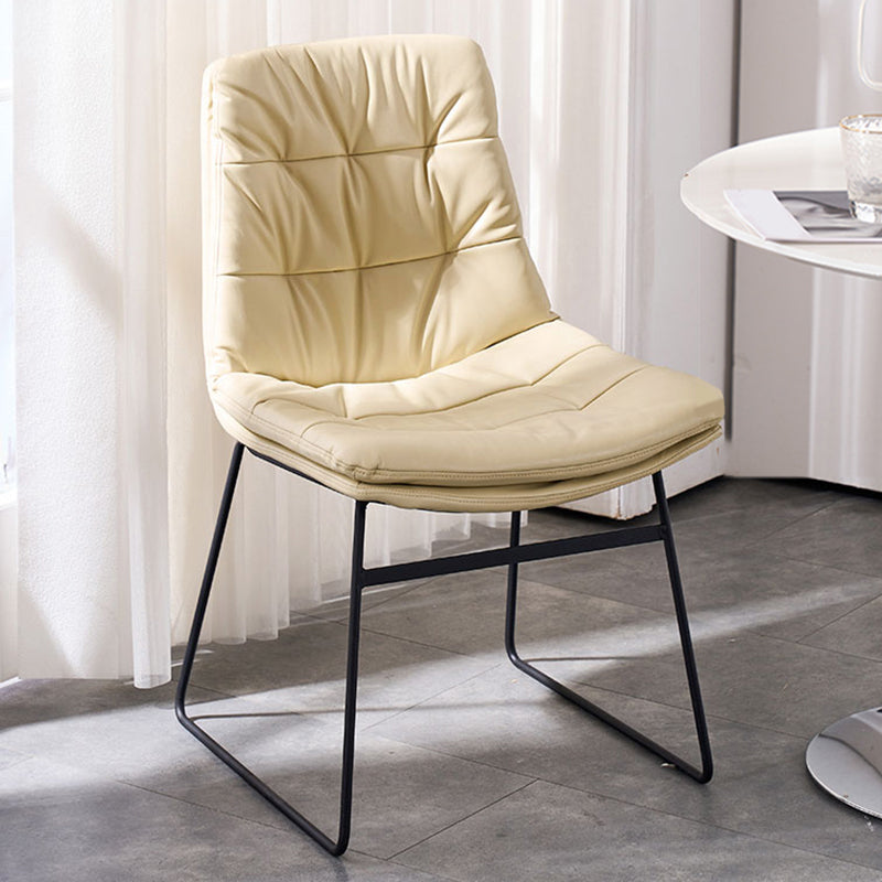 Armless Office Chair No Distressing Modern Ergonomic Desk Chair Off-White 1 Piece Casters Not Included Clearhalo 'furn' 'furn_office_chair' 'Furniture' 'Office Chairs' 'Office Furniture' 'office_chair' 7238811