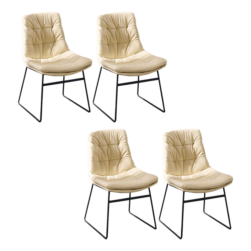 Armless Office Chair No Distressing Modern Ergonomic Desk Chair Off-White 4 Piece Set Casters Not Included Clearhalo 'furn' 'furn_office_chair' 'Furniture' 'Office Chairs' 'Office Furniture' 'office_chair' 7238815