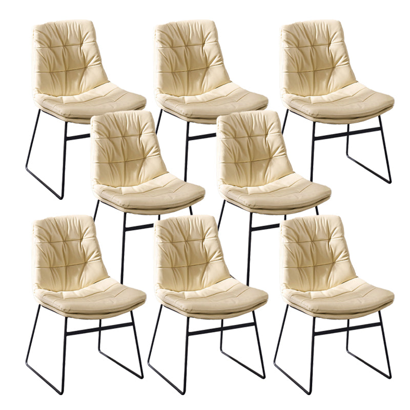 Armless Office Chair No Distressing Modern Ergonomic Desk Chair Off-White 8 Piece Set Casters Not Included Clearhalo 'furn' 'furn_office_chair' 'Furniture' 'Office Chairs' 'Office Furniture' 'office_chair' 7238819