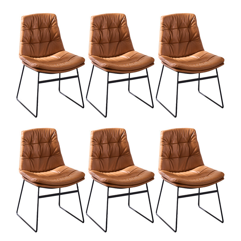 Armless Office Chair No Distressing Modern Ergonomic Desk Chair Brown 6 Piece Set Casters Not Included Clearhalo 'furn' 'furn_office_chair' 'Furniture' 'Office Chairs' 'Office Furniture' 'office_chair' 7238826