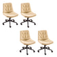 Armless Office Chair No Distressing Modern Ergonomic Desk Chair Off-White 4 Piece Set Casters Included Clearhalo 'furn' 'furn_office_chair' 'Furniture' 'Office Chairs' 'Office Furniture' 'office_chair' 7238847