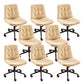 Armless Office Chair No Distressing Modern Ergonomic Desk Chair Off-White 8 Piece Set Casters Included Clearhalo 'furn' 'furn_office_chair' 'Furniture' 'Office Chairs' 'Office Furniture' 'office_chair' 7238849