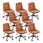 Armless Office Chair No Distressing Modern Ergonomic Desk Chair Brown 8 Piece Set Casters Included Clearhalo 'furn' 'furn_office_chair' 'Furniture' 'Office Chairs' 'Office Furniture' 'office_chair' 7238854