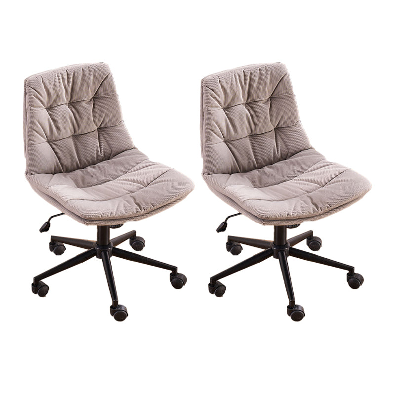 Armless Office Chair No Distressing Modern Ergonomic Desk Chair Grey 2 Piece Set Casters Included Clearhalo 'furn' 'furn_office_chair' 'Furniture' 'Office Chairs' 'Office Furniture' 'office_chair' 7238856