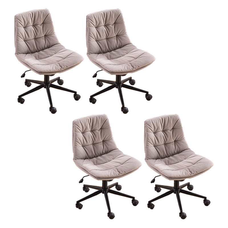 Armless Office Chair No Distressing Modern Ergonomic Desk Chair Grey 4 Piece Set Casters Included Clearhalo 'furn' 'furn_office_chair' 'Furniture' 'Office Chairs' 'Office Furniture' 'office_chair' 7238857