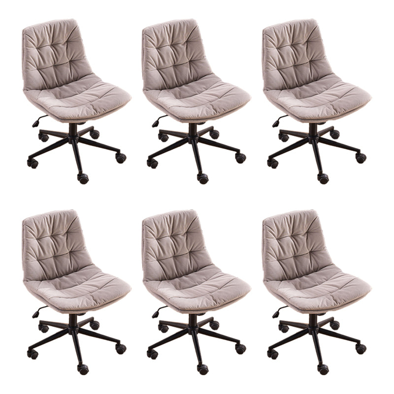 Armless Office Chair No Distressing Modern Ergonomic Desk Chair Grey 6 Piece Set Casters Included Clearhalo 'furn' 'furn_office_chair' 'Furniture' 'Office Chairs' 'Office Furniture' 'office_chair' 7238858