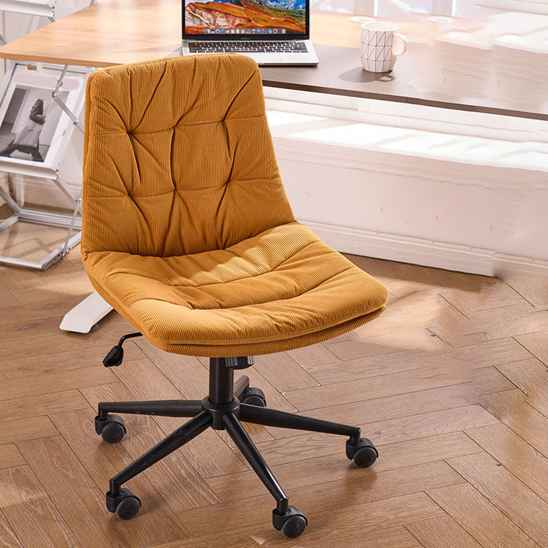 Armless Office Chair No Distressing Modern Ergonomic Desk Chair Orange 1 Piece Casters Included Clearhalo 'furn' 'furn_office_chair' 'Furniture' 'Office Chairs' 'Office Furniture' 'office_chair' 7238860