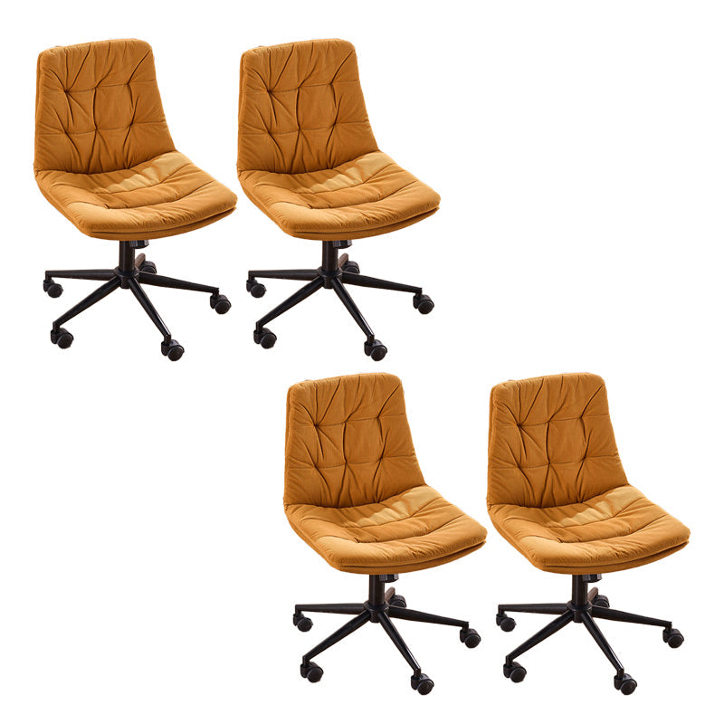 Armless Office Chair No Distressing Modern Ergonomic Desk Chair Orange 4 Piece Set Casters Included Clearhalo 'furn' 'furn_office_chair' 'Furniture' 'Office Chairs' 'Office Furniture' 'office_chair' 7238862