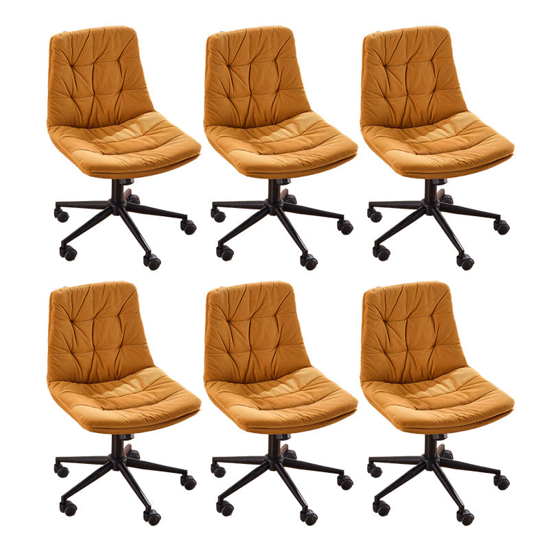 Armless Office Chair No Distressing Modern Ergonomic Desk Chair Orange 6 Piece Set Casters Included Clearhalo 'furn' 'furn_office_chair' 'Furniture' 'Office Chairs' 'Office Furniture' 'office_chair' 7238863