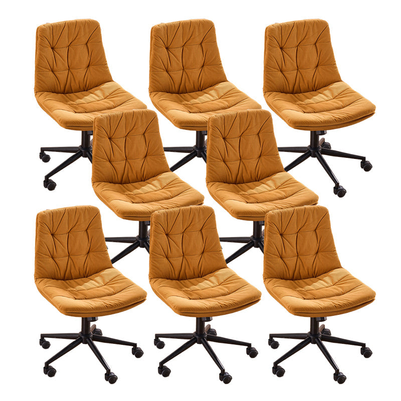 Armless Office Chair No Distressing Modern Ergonomic Desk Chair Orange 8 Piece Set Casters Included Clearhalo 'furn' 'furn_office_chair' 'Furniture' 'Office Chairs' 'Office Furniture' 'office_chair' 7238864