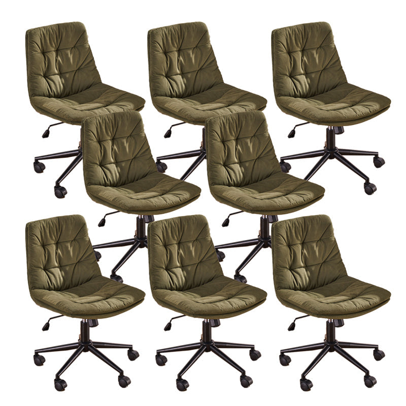 Armless Office Chair No Distressing Modern Ergonomic Desk Chair Green 8 Piece Set Casters Included Clearhalo 'furn' 'furn_office_chair' 'Furniture' 'Office Chairs' 'Office Furniture' 'office_chair' 7238869