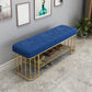 Glam Rectangle Seating Bench Cushioned Backless Entryway Bench with Storage Dark Blue Clearhalo 'Benches' 'Chairs & Seating' 'furn' 'furn_benches' 'Furniture' 'Living Room Furniture' 7239007