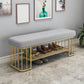 Glam Rectangle Seating Bench Cushioned Backless Entryway Bench with Storage Grey Clearhalo 'Benches' 'Chairs & Seating' 'furn' 'furn_benches' 'Furniture' 'Living Room Furniture' 7239010
