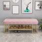 Glam Rectangle Seating Bench Cushioned Backless Entryway Bench with Storage Pink Clearhalo 'Benches' 'Chairs & Seating' 'furn' 'furn_benches' 'Furniture' 'Living Room Furniture' 7239011