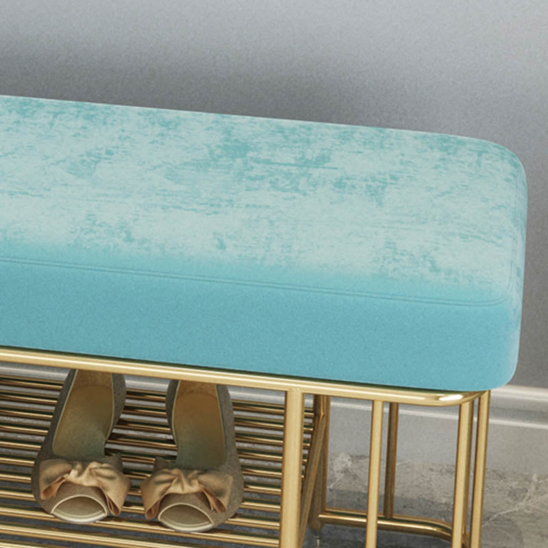 Glam Rectangle Seating Bench Cushioned Backless Entryway Bench with Storage Clearhalo 'Benches' 'Chairs & Seating' 'furn' 'furn_benches' 'Furniture' 'Living Room Furniture' 7239014