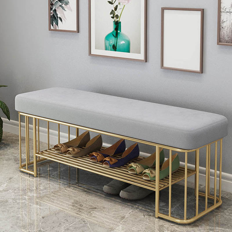 Glam Rectangle Seating Bench Cushioned Backless Entryway Bench with Storage Clearhalo 'Benches' 'Chairs & Seating' 'furn' 'furn_benches' 'Furniture' 'Living Room Furniture' 7239018