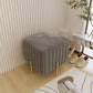 Contemporary Pouf Ottoman Velvet Upholstered Solid Color Square Ottoman with Metal Legs