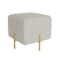 Contemporary Pouf Ottoman Velvet Upholstered Solid Color Square Ottoman with Metal Legs